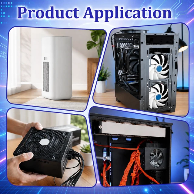 Alt view image 5 of 7 - 2 Pack Fan Cooling Cover, Computer Case Fan Dust Filter, 360 x 120mm(Black) | Magnetic Frame PC Fan Dust Mesh Cooler Filter Dustproof Computer Fan Grills, Fan Cooling Cover