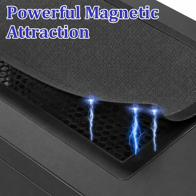 Alt view image 4 of 7 - 2 Pack Fan Cooling Cover, Computer Case Fan Dust Filter, 360 x 120mm(Black) | Magnetic Frame PC Fan Dust Mesh Cooler Filter Dustproof Computer Fan Grills, Fan Cooling Cover
