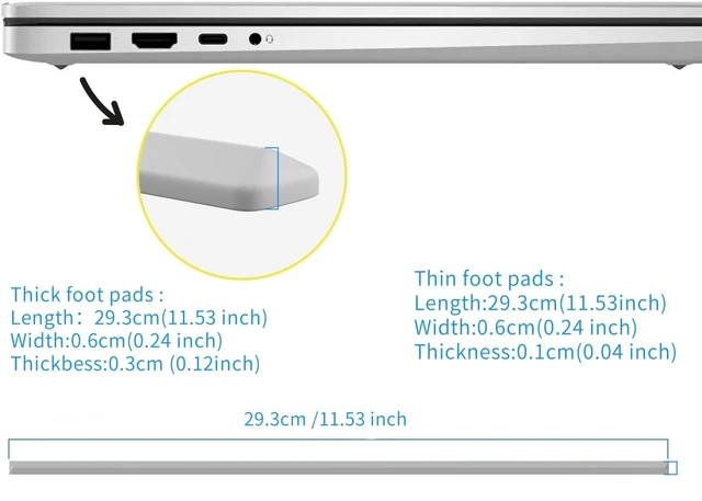 Alt view image 3 of 7 - Bottom Cover Rubber Feet Strips for HP 15-EF 15-DY 15T-DY 15-FR | 15S-FQ for Laptop Bottom Cover Rubber Non Slip Bumper Foot Feet Pad Feet Strips Replacement