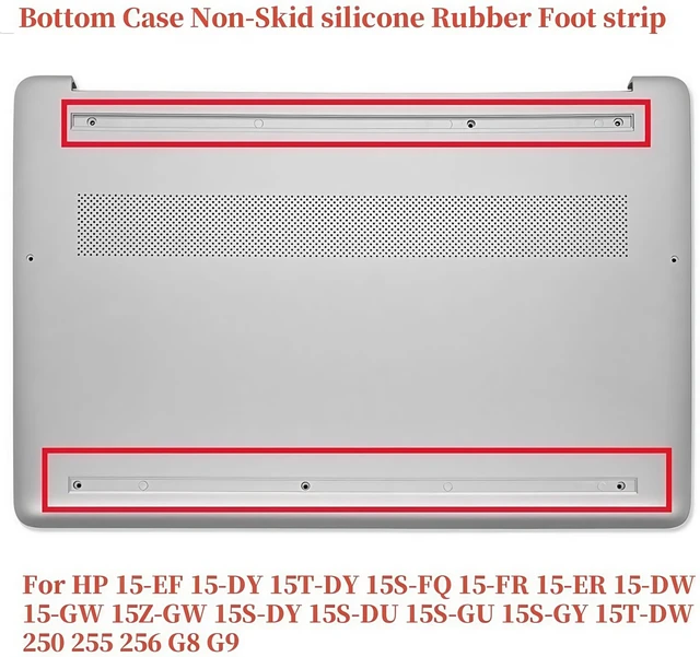 Alt view image 2 of 7 - Bottom Cover Rubber Feet Strips for HP 15-EF 15-DY 15T-DY 15-FR | 15S-FQ for Laptop Bottom Cover Rubber Non Slip Bumper Foot Feet Pad Feet Strips Replacement