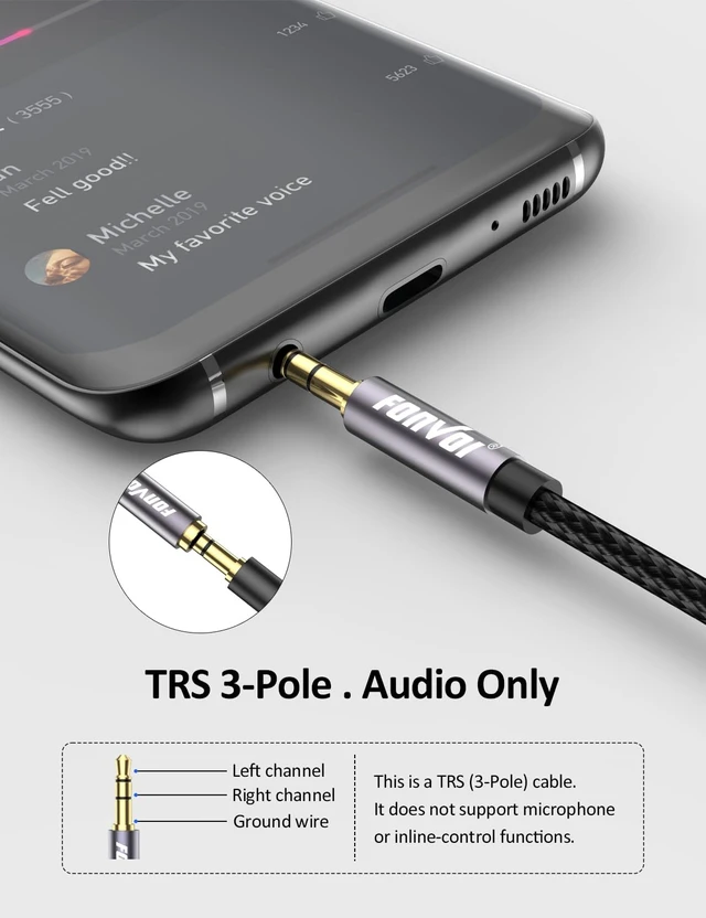 Alt view image 2 of 7 - 20FT 3.5mm Aux Jack Audio Extension Cable,Male to Female,TRS Headphone Extension Cable Compatible with Heaphone, MP3 Players iPhone iPad Tablets Media Player