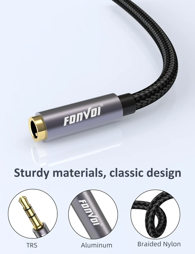 Alt view image 5 of 7 - 20FT 3.5mm Aux Jack Audio Extension Cable,Male to Female,TRS Headphone Extension Cable Compatible with Heaphone, MP3 Players iPhone iPad Tablets Media Player
