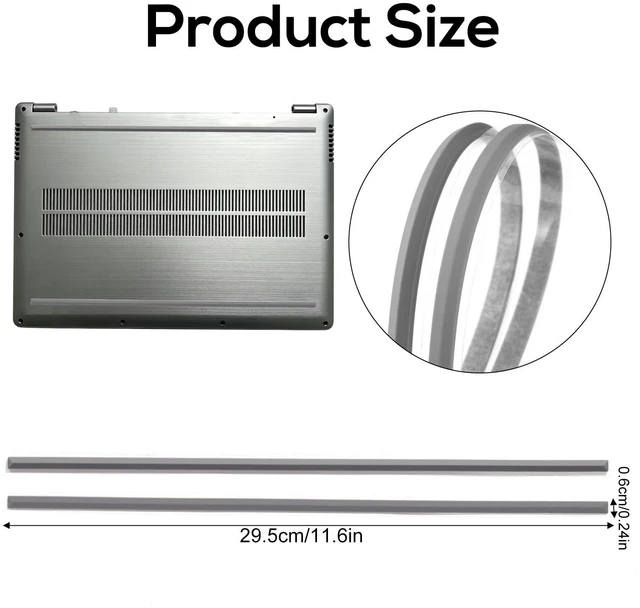 Alt view image 2 of 7 - 2pcs Laptop Rubber Feet Strips Replacement for HP | Anti-Slip Laptop Bottom Bumper Foot Pads,for HP 15-DY 15T-DY 15-EF 15-ER 15-FR 15S-FQ TPN-Q222 Q230 Series 11.6x0.24in, Gray