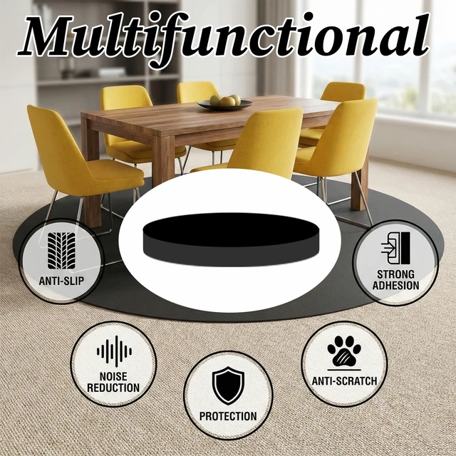 Alt view image 7 of 7 - 162Pcs 3/8" Small Round Anti Slip Furniture Pad 1cm Black Silicone Rubber Stickers Self Stick Non Slip Sticky Pad Adhesive Silicone Pads 0.4" Stick On Rubber Pads for Furniture
