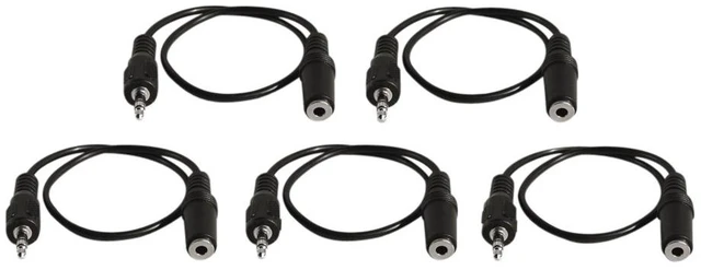 Main image of 5 Pack of YCS Basics 1 Foot 3.5mm Headphone Extension Cables