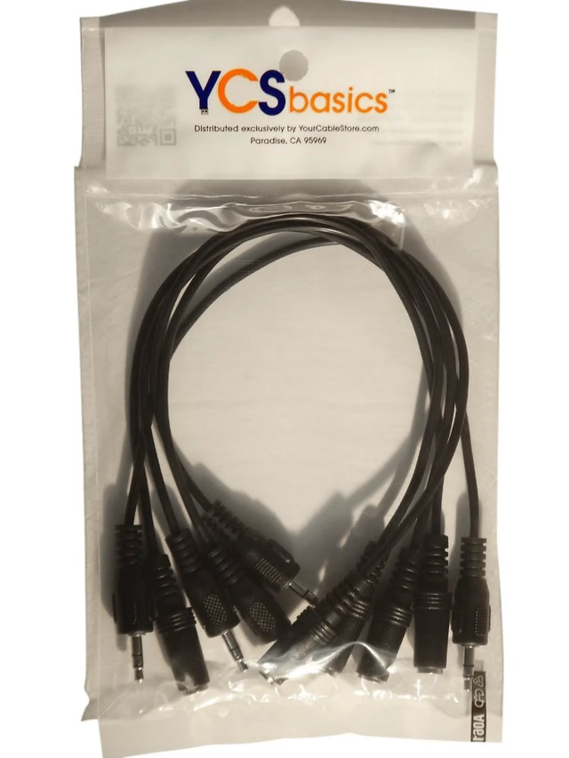 Alt view image 2 of 2 - 5 Pack of YCS Basics 1 Foot 3.5mm Headphone Extension Cables