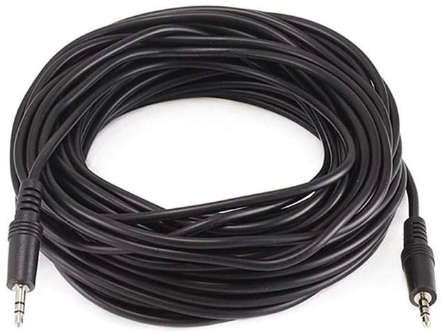Main image of 100647 50' 3.5mm Stereo Plug/Plug M/M Cable, Black