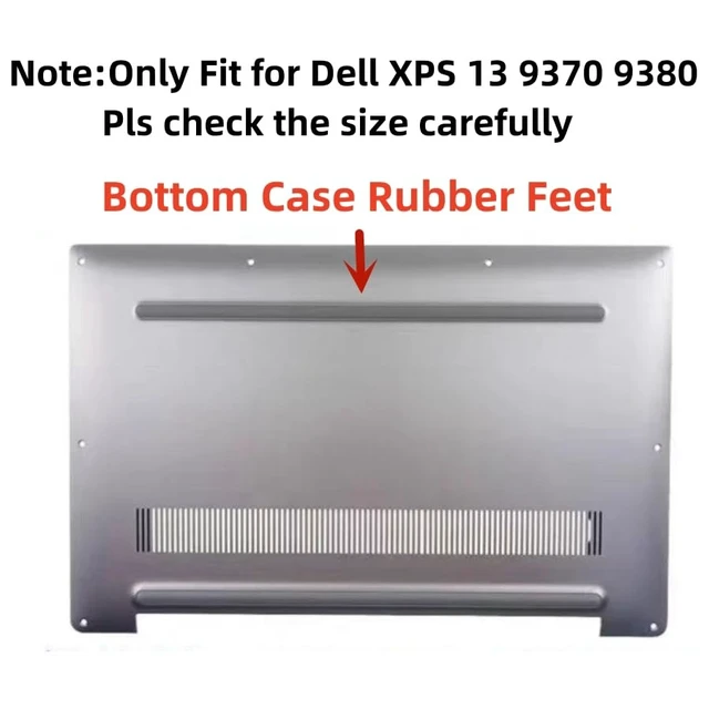 Alt view image 7 of 7 - Rubber Feet Strips Replacement for Dell XPS 13 9370 9380 for Laptop Bottom Case Nonskid Silicone Bumper Rubber Foot Strips