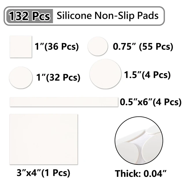Alt view image 2 of 7 - Silicone Furniture Pads, 132 Pcs Non Slip Rubber Protectors | Self Adhesive & Cuttable Design Helps Prevent Sliding, Reduce Noise & Protect Furniture, Appliances and Surfaces