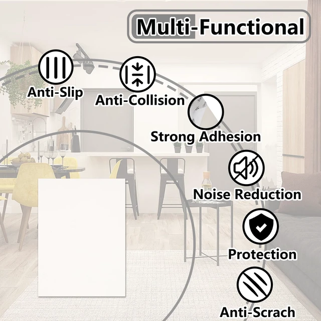 Alt view image 3 of 7 - Silicone Furniture Pads, 132 Pcs Non Slip Rubber Protectors | Self Adhesive & Cuttable Design Helps Prevent Sliding, Reduce Noise & Protect Furniture, Appliances and Surfaces