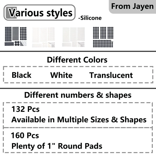 Alt view image 6 of 7 - Silicone Furniture Pads, 132 Pcs Non Slip Rubber Protectors | Self Adhesive & Cuttable Design Helps Prevent Sliding, Reduce Noise & Protect Furniture, Appliances and Surfaces