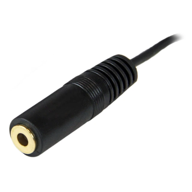 Alt view image 3 of 4 - 12ft Slim 3.5mm Audio Extension Cable, Black (MU12MF) | PC Speaker Extension Audio Cable, Strain Relief, Black, Aux Cable, Male to Female