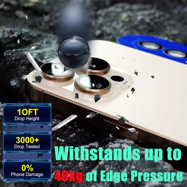 Alt view image 4 of 7 - 2 Pack Camera Lens Protector for iPhone 17 Pro Max/17 Pro 2025,9H Tempered Glass Scratch Resistant Metal Ring Camera Cover,Case Friendly Camera Screen Protector Accessories,Black