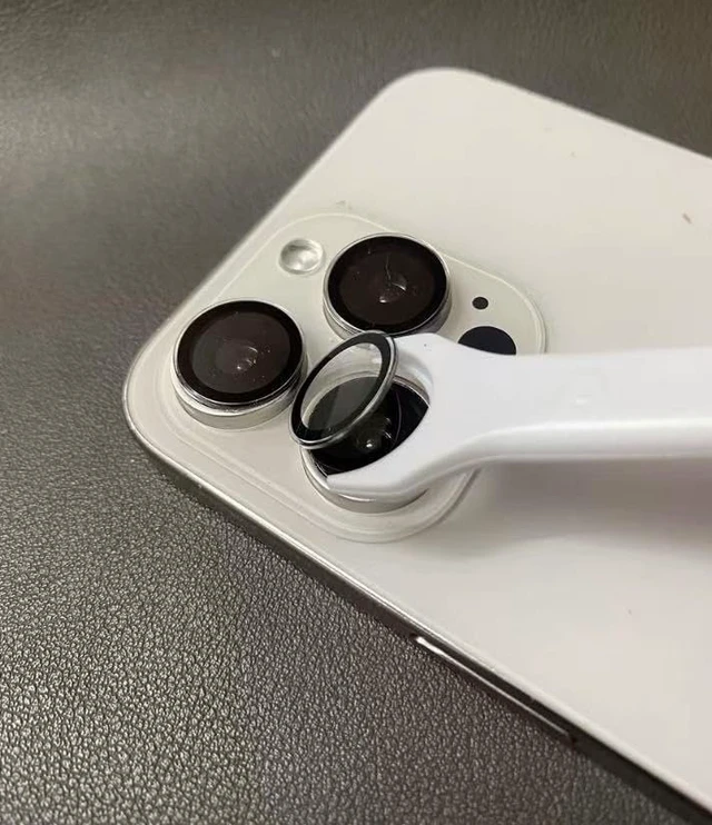 Alt view image 3 of 3 - Removal Tool For iPhone Air /17 Pro Max Camera Lens Protector & iPad Metal Ring Lens Glass Easy Peel Off Remover - 2 Pack/White