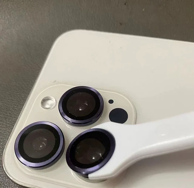 Alt view image 4 of 5 - 2 Pack Camera Lens Protector Removal Tool for iPhone Glass Lens Alloy Ring Cover Easy Peel Off Remover Cell Phone Kit Accessories - White