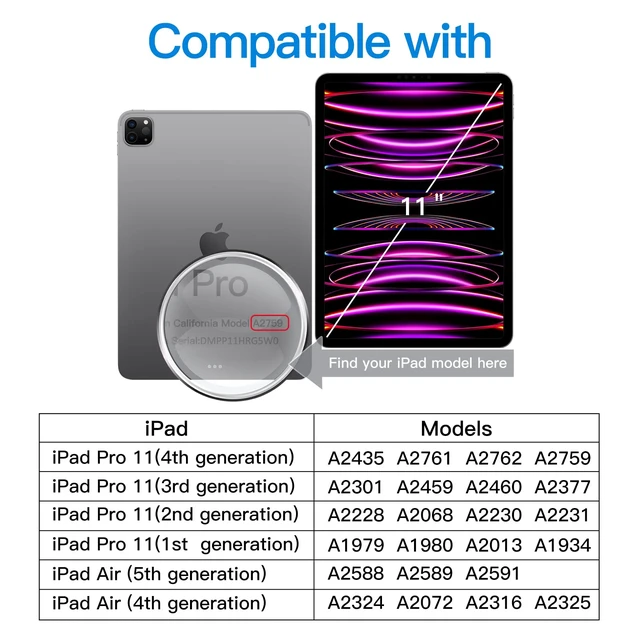 Alt view image 2 of 7 - Screen Protector for iPad Pro 11" & iPad Air 5/4 10.9", 1-Pack | For iPad Air 5/4 10.9" (2022/2020) & Pro 11" (2022/2021/2020/2018), HD Clear, Anti-Scratch Tempered Glass