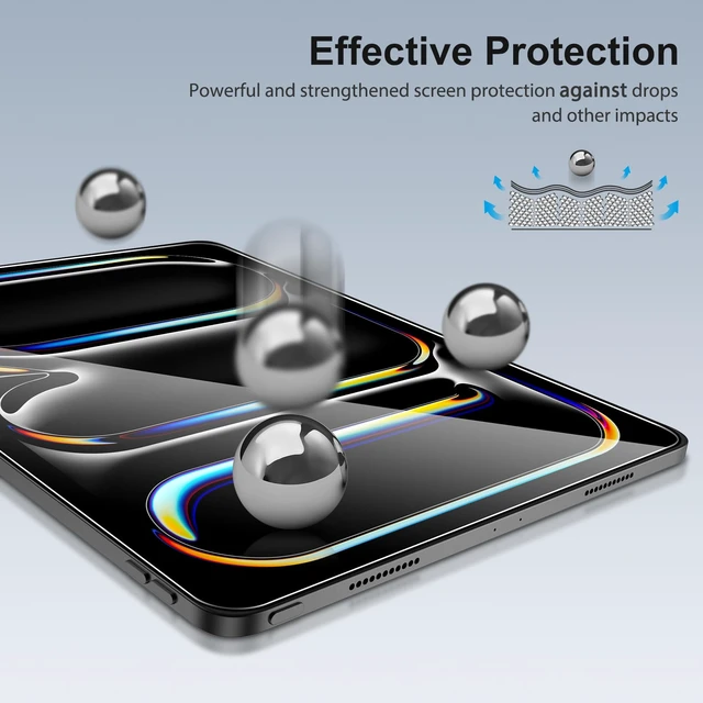 Alt view image 7 of 7 - Screen Protector for iPad Pro 11 Inch M5/M4 (6th/5th Generation) | 2+2 Pack, Camera Lens Protector, Tempered Glass, Alignment Frame, Case Friendly, Apple Pencil Compatible