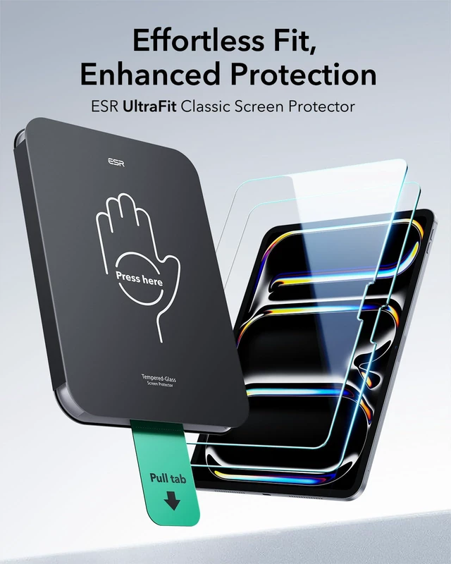 Alt view image 3 of 7 - 2 Pack Screen Protector for iPad Pro 11 Inch M5/M4, 9H Glass | 2025/2024, Tempered Glass Film with UltraFit Tray, Apple Pencil Support, HD Clarity, Bubble Free & Scratch Resistant