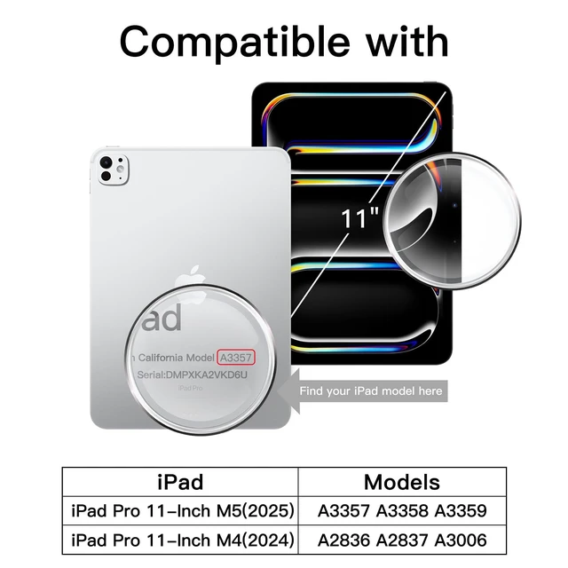 Alt view image 2 of 6 - Screen Protector for iPad Pro 11" M5/M4, 2-Pack | For 2025/2024 Model, HD Clear, Anti-Scratch Tempered Glass