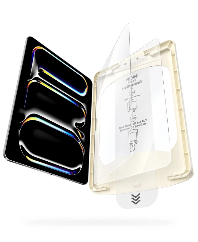 Main image of Screen Protector for iPad Pro 11" M5 2025/M4 2024 | 9H+ Tempered Glass with Easy-Install Tray, Beginner DIY-friendly, Bubble-free. Scratch & Crack Resistant, HD Clarity -2 Pack