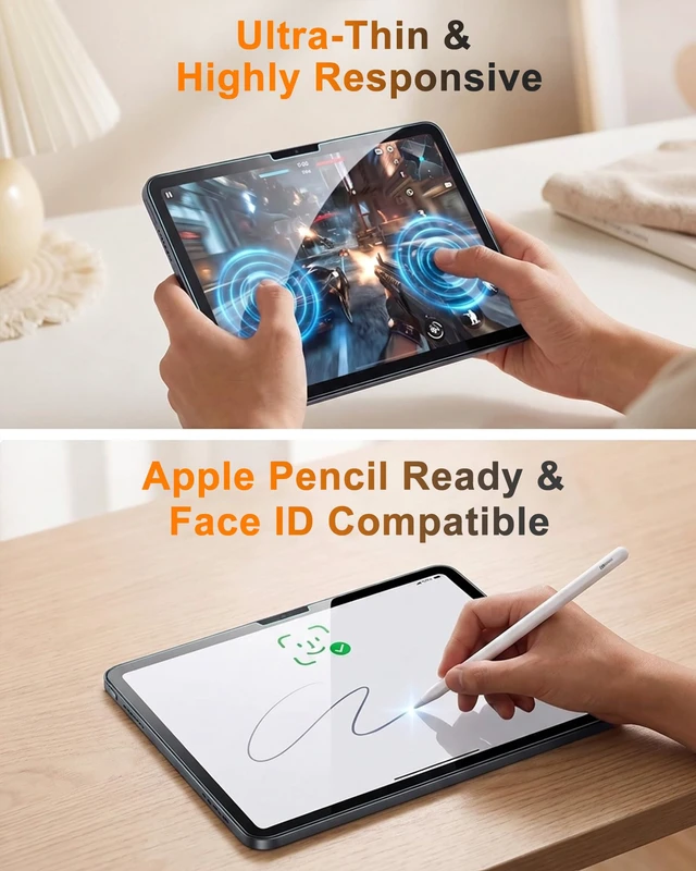 Alt view image 6 of 6 - Screen Protector for iPad Pro 11" M5 2025/M4 2024 | 9H+ Tempered Glass with Easy-Install Tray, Beginner DIY-friendly, Bubble-free. Scratch & Crack Resistant, HD Clarity -2 Pack