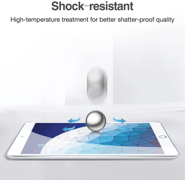 Alt view image 6 of 7 - 2 Pack Screen Protector for iPad Air 3/iPad Pro 10.5 (2019/2017) | 9H Tempered Glass, True Touch Sensitivity, Ultra Clear & Stylus Compatible, Scratch & Shock Resistant