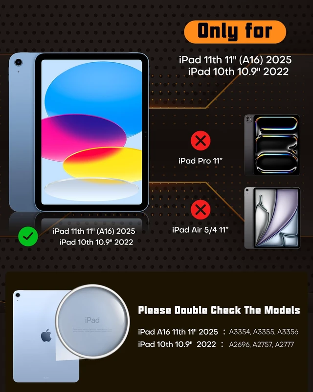 Alt view image 2 of 7 - 2 Pack Screen Protector for iPad A16 11th/10th Generation | 9H Tempered Glass with Easy Installation Box, Bubble Free, Anti-Fingerprint, Scratch Resistant, Apple Pencil Support