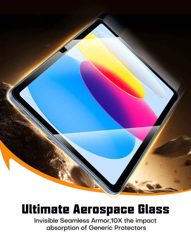 Alt view image 4 of 7 - 2 Pack Screen Protector for iPad A16 11th/10th Generation | 9H Tempered Glass with Easy Installation Box, Bubble Free, Anti-Fingerprint, Scratch Resistant, Apple Pencil Support