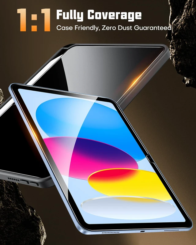 Alt view image 6 of 7 - 2 Pack Screen Protector for iPad A16 11th/10th Generation | 9H Tempered Glass with Easy Installation Box, Bubble Free, Anti-Fingerprint, Scratch Resistant, Apple Pencil Support
