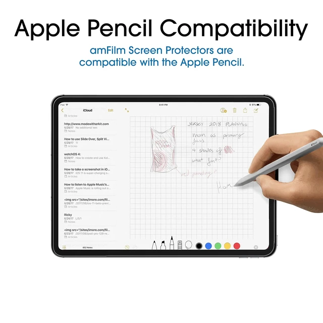 Alt view image 4 of 7 - 2 Pack Screen Protector for iPad Pro 12.9'' 2022, 2021, 2020, 2018 | 9H Tempered Glass, Drop & Scratch Protection, Easy Instllation & Bubble Free, Apple Pencil Compatible, HD Clear