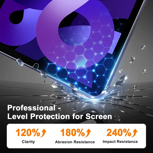 Alt view image 3 of 7 - 2 Pack Tempered Glass Screen Protector for iPad Air 4/5 & Pro 11 | nti-Scratch & Touch Sensitive Film, Fits 10.9" iPad Air 4 2020 / Air 5 2022 & iPad Pro 11 Inch