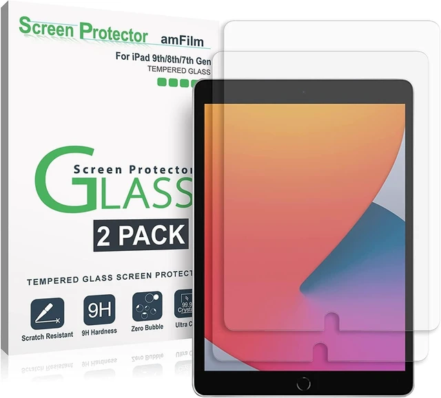 Main image of 2 Pack Screen Protector for iPad 9 / iPad 8 / iPad 7 Tempered Glass | 9H Drop & Scratch Protection, Easy Instllation & Bubble Free, Apple Pencil Compatible, HD Clear, Ultra Thin