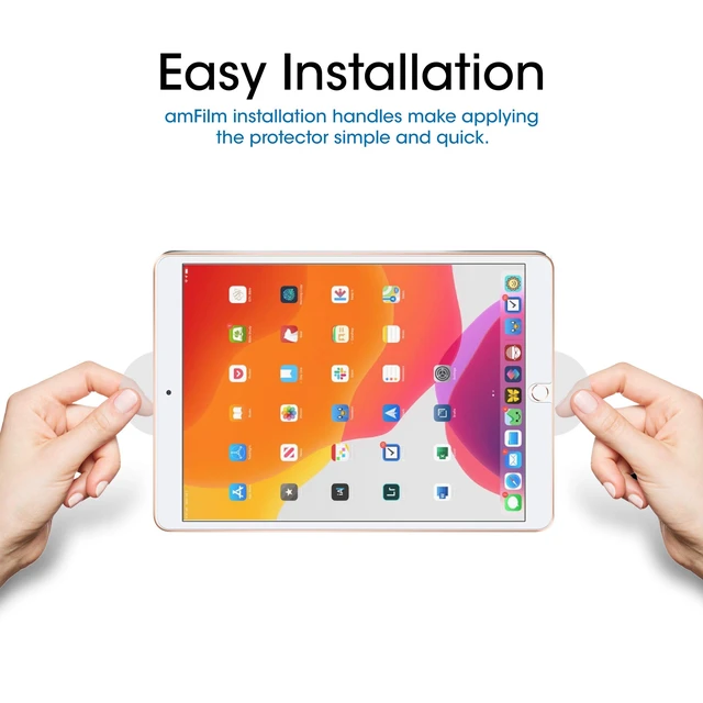 Alt view image 3 of 5 - 2 Pack Screen Protector for iPad 9 / iPad 8 / iPad 7 Tempered Glass | 9H Drop & Scratch Protection, Easy Instllation & Bubble Free, Apple Pencil Compatible, HD Clear, Ultra Thin