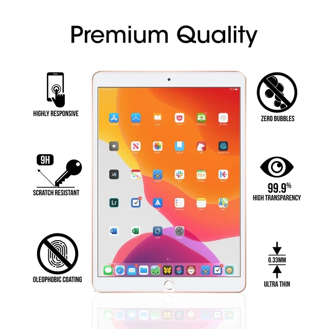 Alt view image 4 of 5 - 2 Pack Screen Protector for iPad 9 / iPad 8 / iPad 7 Tempered Glass | 9H Drop & Scratch Protection, Easy Instllation & Bubble Free, Apple Pencil Compatible, HD Clear, Ultra Thin