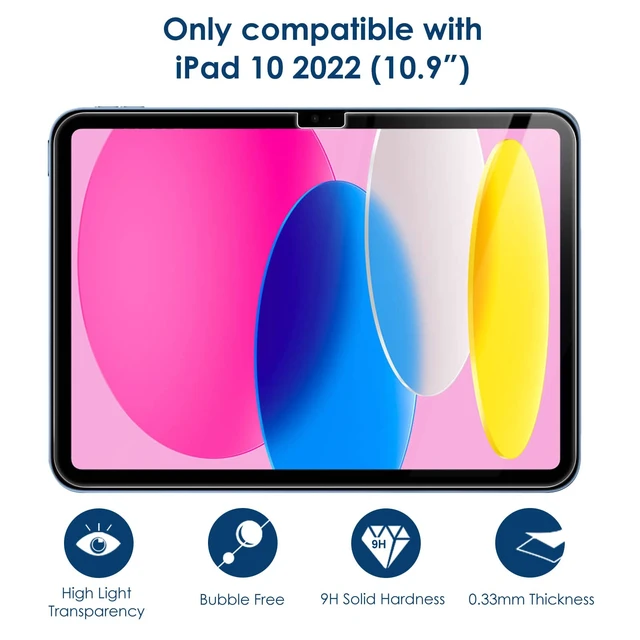 Alt view image 2 of 6 - 2-Pack Screen Protector Compatible with iPad A16 2025 11th Generation 11 Inch / 10th Generation 2022 10.9 Inch, Tempered Glass Clear Film, Anti-Scratch, 9H Hardness, Easy Installation