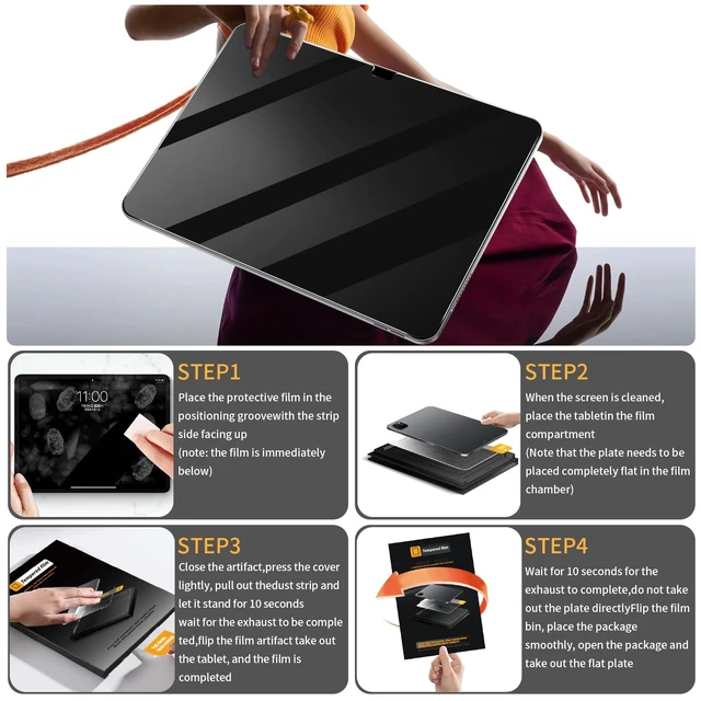 Alt view image 2 of 7 - Screen Protector for iPad A16 11th/10th generation, HD Clarity | 9H+ Tempered Glass with Installation Box, Anti-Scratch, Apple Pen Compatible, Bubble-Free, 2 Pack screen protector ipad a16