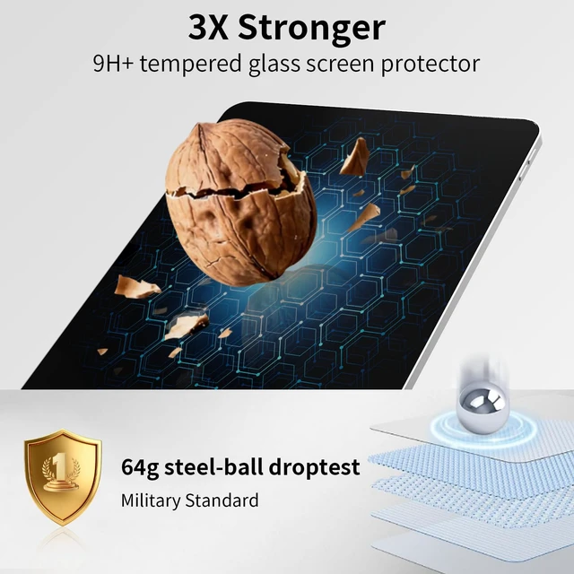 Alt view image 4 of 7 - Screen Protector for iPad A16 11th/10th generation, HD Clarity | 9H+ Tempered Glass with Installation Box, Anti-Scratch, Apple Pen Compatible, Bubble-Free, 2 Pack screen protector ipad a16