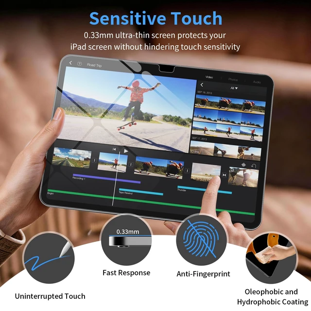 Alt view image 7 of 7 - Screen Protector for iPad A16 11th/10th generation, HD Clarity | 9H+ Tempered Glass with Installation Box, Anti-Scratch, Apple Pen Compatible, Bubble-Free, 2 Pack screen protector ipad a16