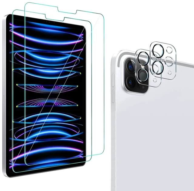 Main image of [2+2 Pack Tempered Glass Screen Protector for iPad Pro 11 2022/2021/2020 (4th/3rd/2nd Generation) with Camera Lens Protector, Ultra HD, Anti-Scratch, Designed for Face IDApple Pencil