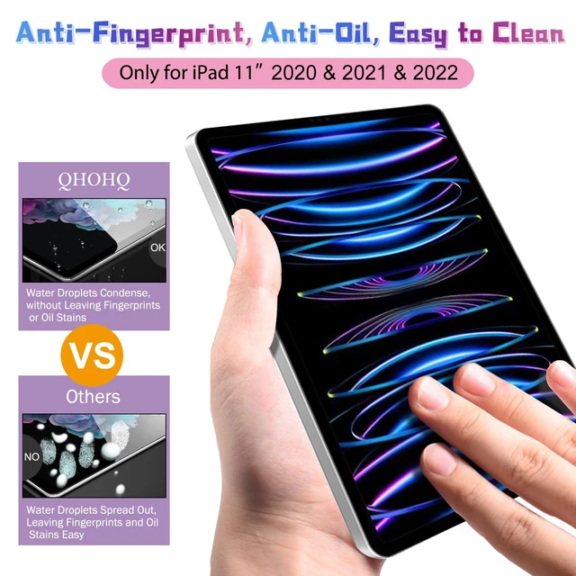 Alt view image 5 of 7 - [2+2 Pack Tempered Glass Screen Protector for iPad Pro 11 2022/2021/2020 (4th/3rd/2nd Generation) with Camera Lens Protector, Ultra HD, Anti-Scratch, Designed for Face IDApple Pencil