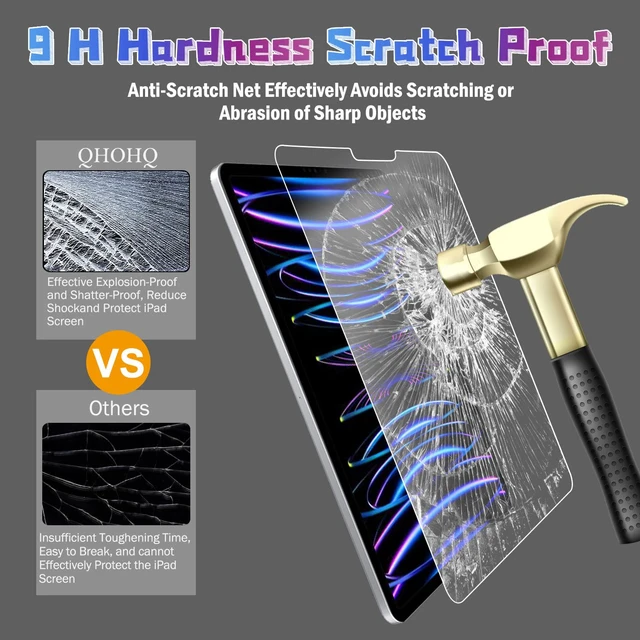 Alt view image 6 of 7 - [2+2 Pack Tempered Glass Screen Protector for iPad Pro 11 2022/2021/2020 (4th/3rd/2nd Generation) with Camera Lens Protector, Ultra HD, Anti-Scratch, Designed for Face IDApple Pencil