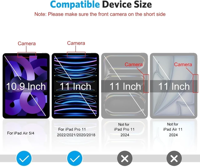 Alt view image 2 of 7 - Screen Protector for iPad Air 5th/4th Generation & iPad Pro 11 inch | Tempered Glass for iPad Air 5/4 (10.9", 2022/2020) & iPad Pro 11 (2022-2019) Case Friendly, Apple Pencil Compatible, 2 Pack