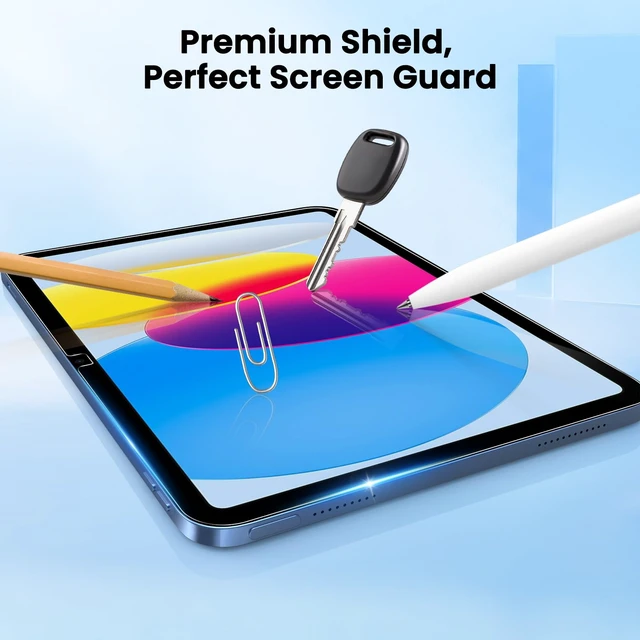 Alt view image 5 of 7 - Screen Protector for iPad A16 11th/10th Generation, 2 Pack | 9H+ Tempered Glass, Ultra Clear, Scratch Resistant, Bubble Free, Compatible with Apple Pencil, Comes with Easy-Install Box