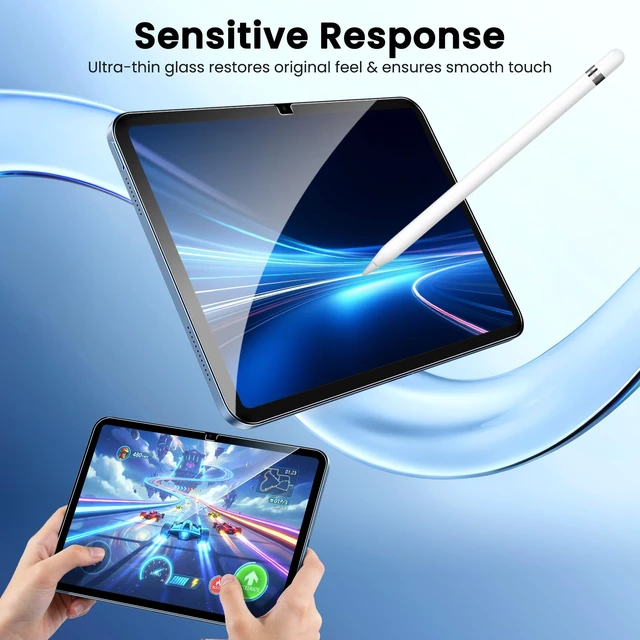 Alt view image 6 of 7 - Screen Protector for iPad A16 11th/10th Generation, 2 Pack | 9H+ Tempered Glass, Ultra Clear, Scratch Resistant, Bubble Free, Compatible with Apple Pencil, Comes with Easy-Install Box