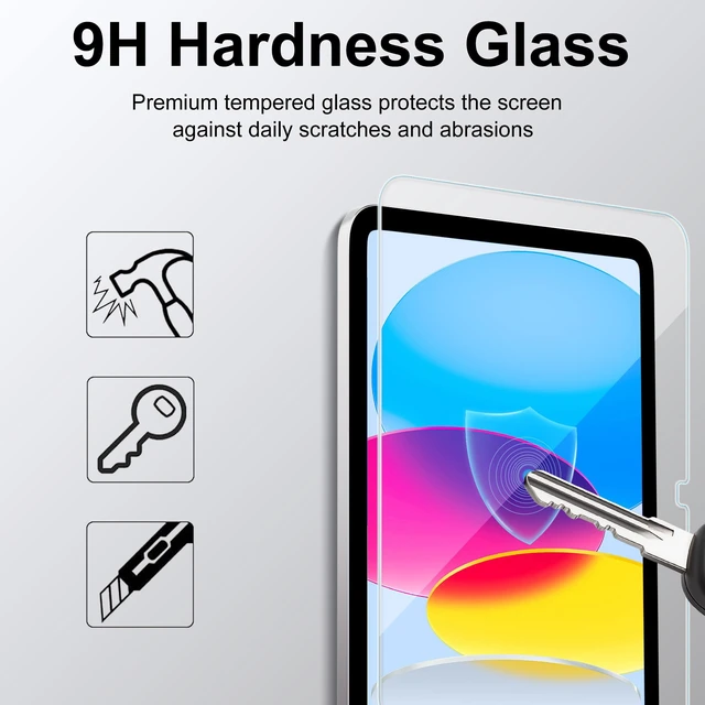 Alt view image 5 of 7 - 2 Pack Screen Protector for iPad (A16) 11th/10th Generation | iPad 11/10.9 inch Tempered Glass Film w/Easy Application Tray, HD Clarity, Anti-Scratch, Dust-Free, Apple Pencil Compatible
