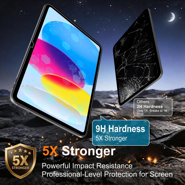 Alt view image 3 of 7 - 2 Pack Screen Protector for iPad A16 11th/10th Generation 2025/2022 | 9H Tempered Glass & Installation Box, Anti-Scratch, Touch Sensitive, Bubble Free, HD Clear for iPad 11th/10th Gen 11"/10.9"