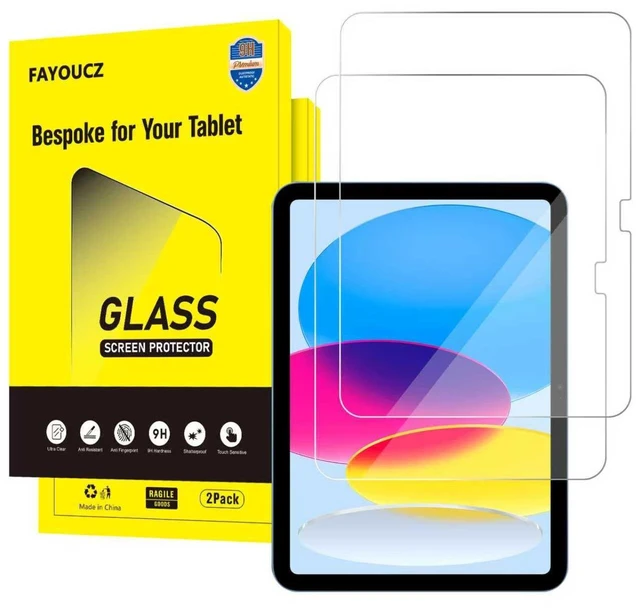 Main image of 2 Pack Screen Protector for iPad 11th Generation A16 (11-inch, 2025) & iPad 10th Generation (10.9-inch, 2022), Tempered Glass, Anti-Fingerprint, 9H Hardness, HD Clear, Case-Friendly