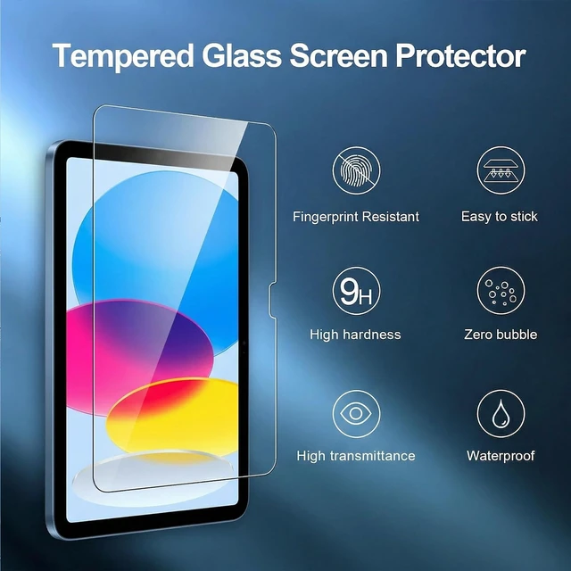 Alt view image 3 of 7 - 2 Pack Screen Protector for iPad 11th Generation A16 (11-inch, 2025) & iPad 10th Generation (10.9-inch, 2022), Tempered Glass, Anti-Fingerprint, 9H Hardness, HD Clear, Case-Friendly