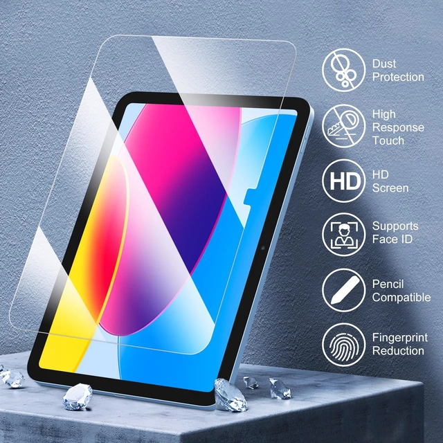 Alt view image 5 of 7 - Screen Protector for iPad (A16) 11th Gen 11 in, iPad 10th Gen 10.9" | Anti-Scratch Tempered Glass, Premium HD Clarity, 9H Hardness, High Touch Response, for Work, Study & Travel (Pack of 2)