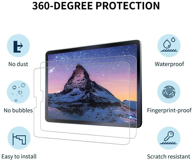 Alt view image 2 of 7 - screen protector, for iPad Pro11 inches, 2022/2021/2020/2018 (4/3/2/1 generation)& iPad Air 10.9-in. (5th 4th Gen), tempered glass film, HD, 2-pack (2 pack)